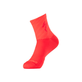 Sosete SPECIALIZED Soft Air Mid Logo - Flo Red/Rocket Red Stripe XL
